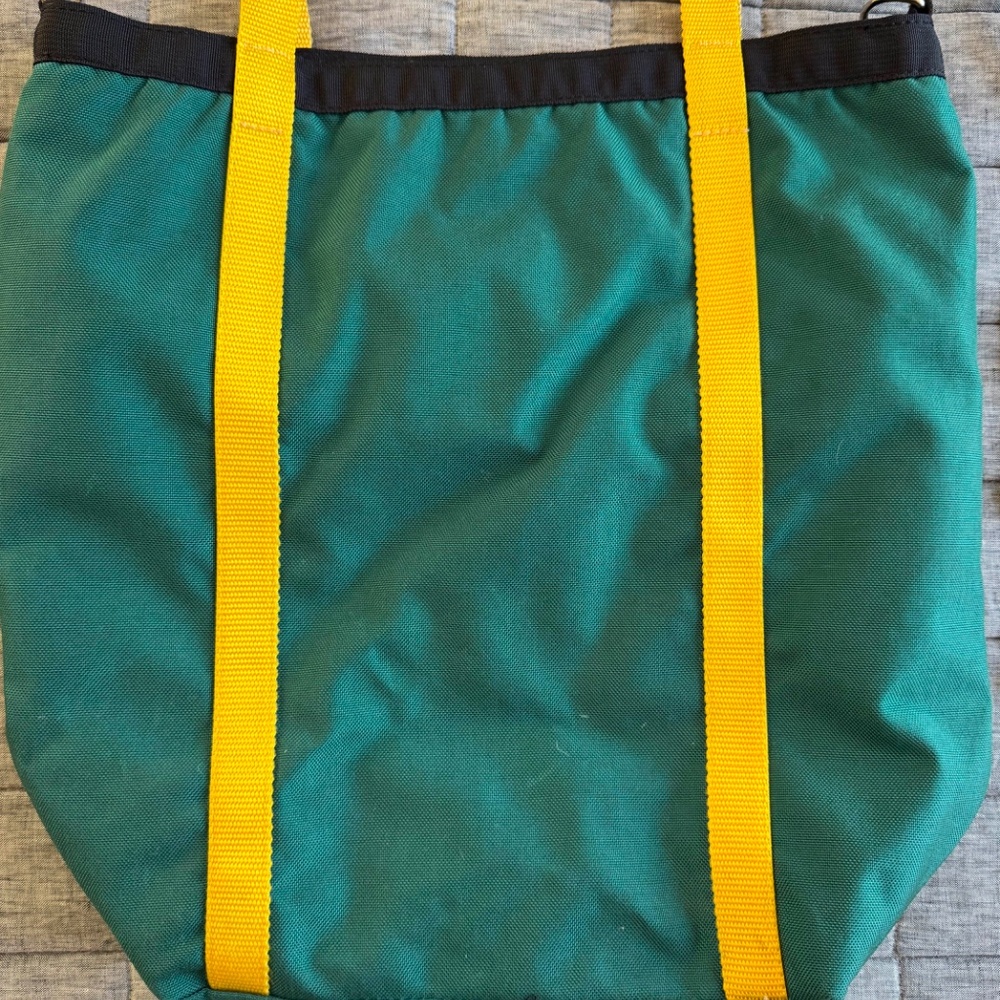 Topo Designs Utility Tote Made in USA Green Navy Yellow Shoulder Tote Bag - Picture 5 of 6